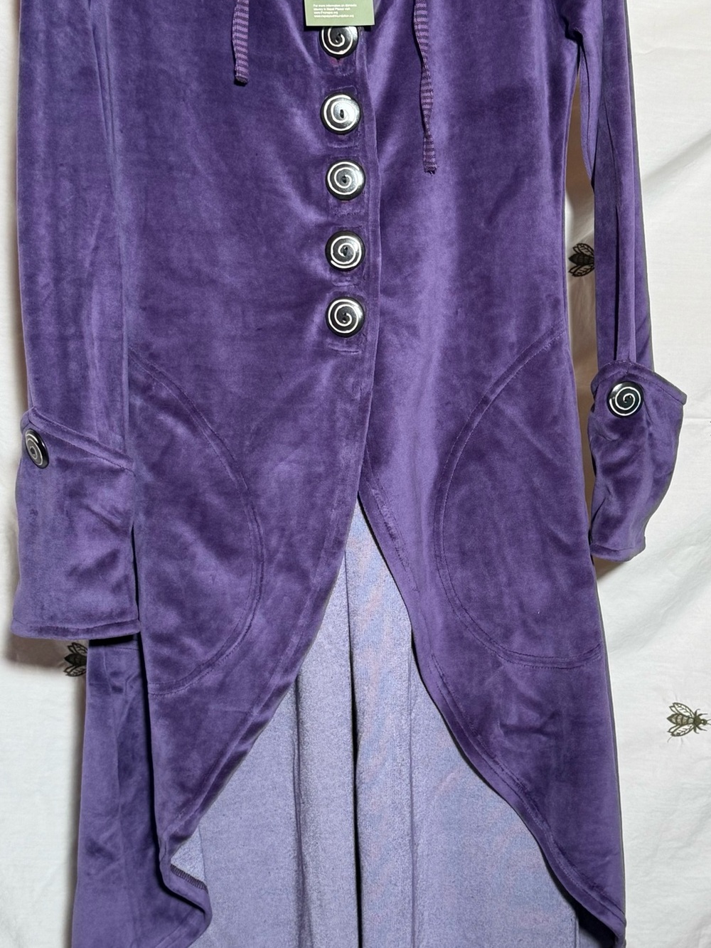 Avatar Imports Purple Fairy Spiral Button Hooded Jacket Multiple Sizes